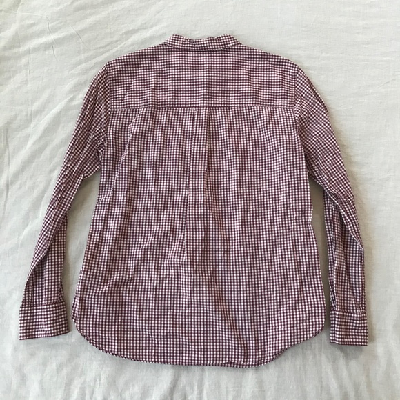 Bergundy & Creme Baby Gingham Button-Down - M - Picture 2 of 5